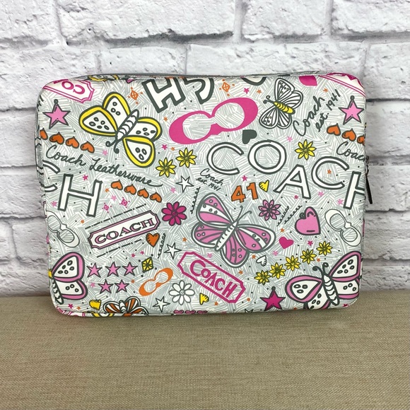 Coach Bags Coach Bandana Butterfly Graffiti Laptop Sleeve Case